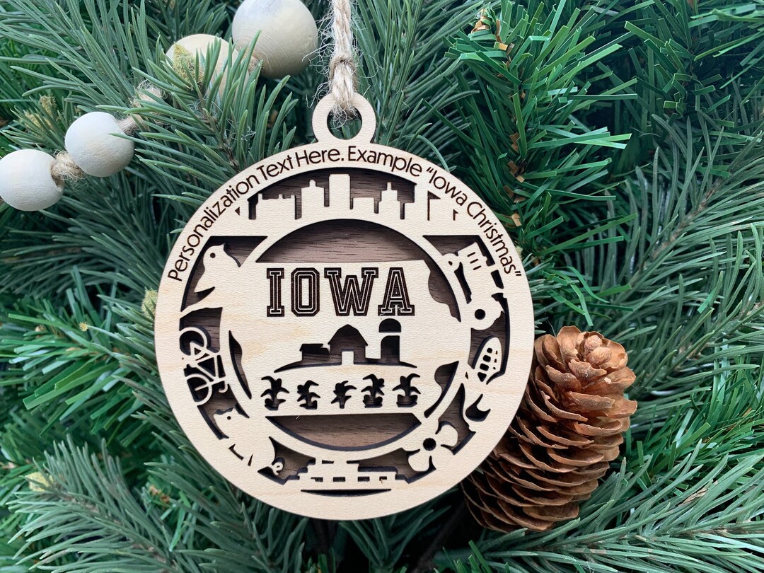 Iowa Ornament With Personalization, Choose Any State, Customizable ...