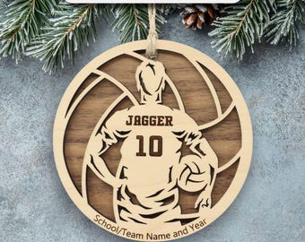 Personalized Soccer Ornament, Custom Engrave Name, Number and Text