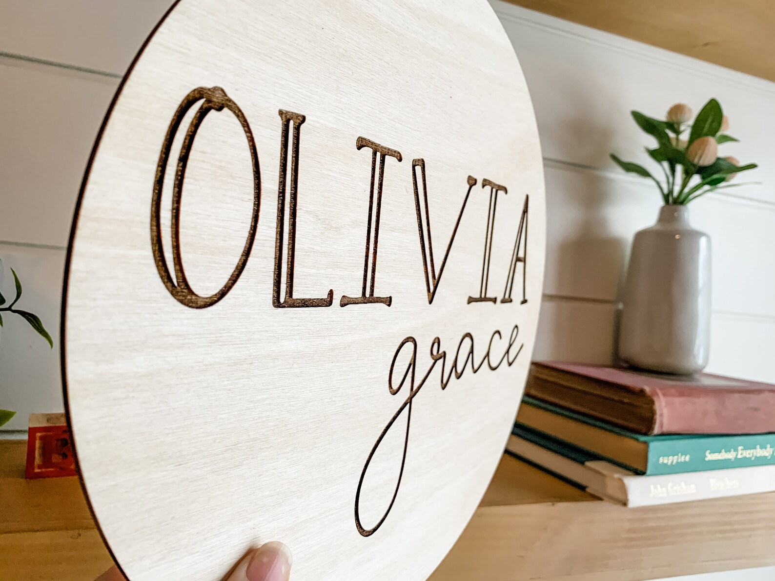 Baby Name Round Sign Birth Announcement Photo Prop Nursery Etsy