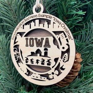 Iowa Ornament With Personalization, Choose Any State, Customizable ...