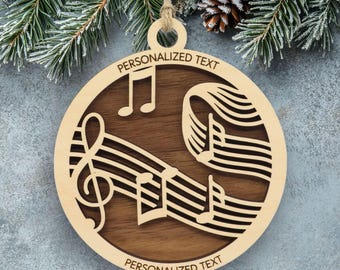 Musician Ornament – Treble Clef and Notes – Personalized Music Teacher Gift