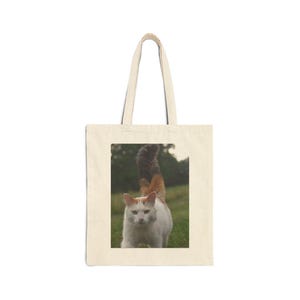 Cat Lover Cotton Canvas Tote Bag - Eco-Friendly, Cute Pet Tote, Gift for Cat Owners, Reusable Shopping Bag, Perfect for Animal Lovers