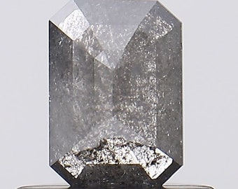 0.44Ct Emerald Cut Salt and Pepper Diamond: Natural Loose Stone