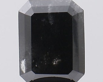 1.86Ct Emerald Cut Black Diamond: Natural Loose Stone