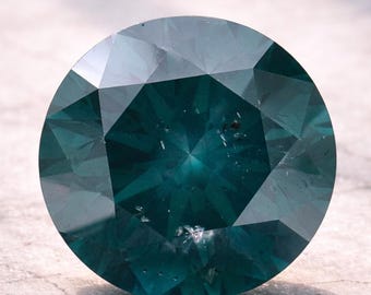 Ronde verbeterde groenachtig blauwe diamant van 8,5 mm, 2,59 kt: losse gepolijste edelsteen
