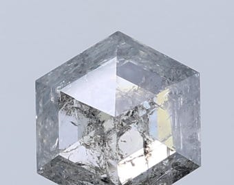 1,23 karaat zeshoekige zout-en-peperdiamant: natuurlijke losse steen (8,1 x 6,8 mm)