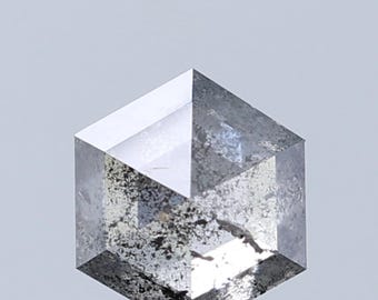 1,34 karaat zeshoekige zout-en-peperdiamant: natuurlijke losse steen (7,2 x 6,3 mm)