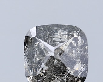 1,74 ct kussenvormige zout-en-peper diamant: 6,4 mm natuurlijke losse diamant