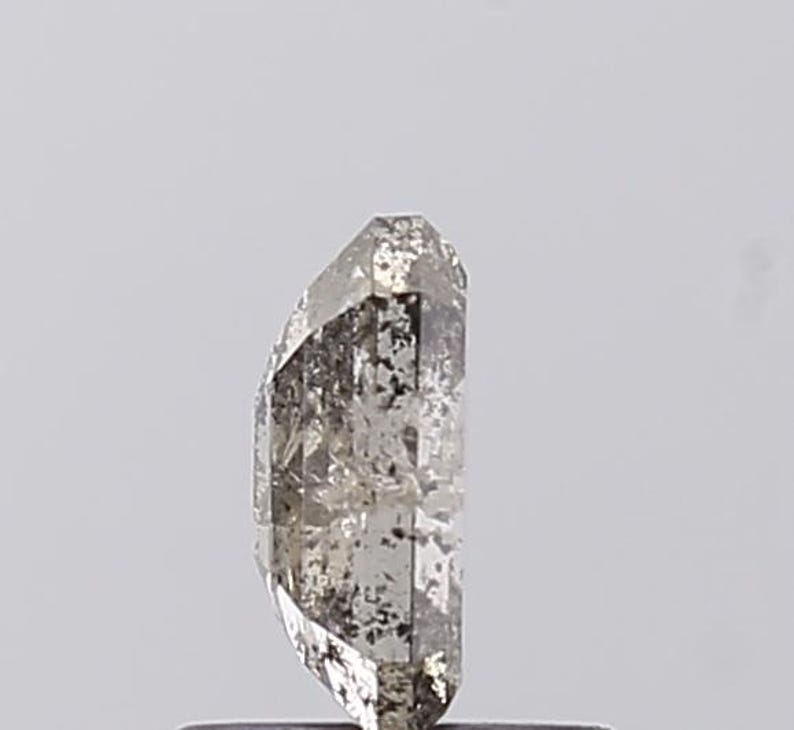 0.88Ct Emerald Cut Salt and Pepper Loose Diamond: 6.5x4.7mm image 6