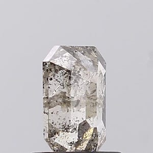 0.88Ct Emerald Cut Salt and Pepper Loose Diamond: 6.5x4.7mm image 4