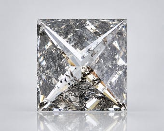 Diamante suelto Princess Salt and Pepper de 0,93 ct: Diamante natural de 5,2 mm