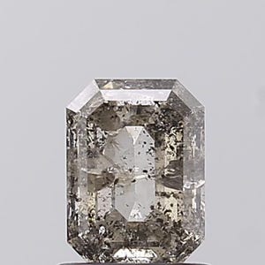 0.88Ct Emerald Cut Salt and Pepper Loose Diamond: 6.5x4.7mm image 8