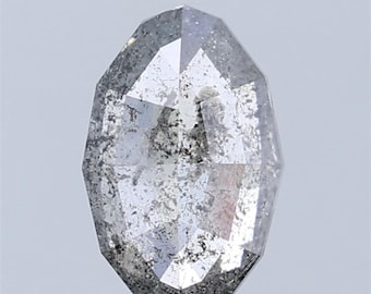 1,27 ct ovale zout-en-peperdiamant: natuurlijke losse steen (9,1 x 5,7 mm)