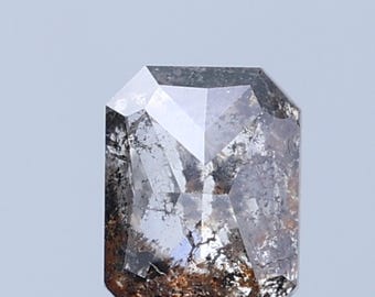 1,52 ct stralende zout-en-peper diamant (6,8 x 5,1 mm) natuurlijke, gepolijste, losse diamant