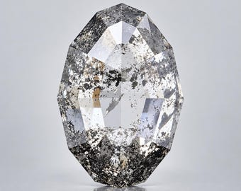 Diamante ovalado de 1,19 ct con patrón sal y pimienta: piedra natural suelta (8,6 x 5,6 mm)