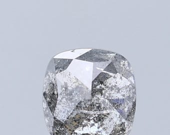 1,28 karaat kussenvormige zout-en-peper diamant: 5,9 x 5,7 mm natuurlijke losse diamant