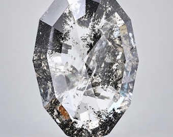 Diamante ovalado de 3,49 ct con patrón de sal y pimienta: piedra natural suelta (13,4 x 8,8 mm)