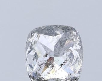 1,31 karaat kussenvormige zout-en-peper diamant: 6,3 x 5,8 mm natuurlijke losse diamant