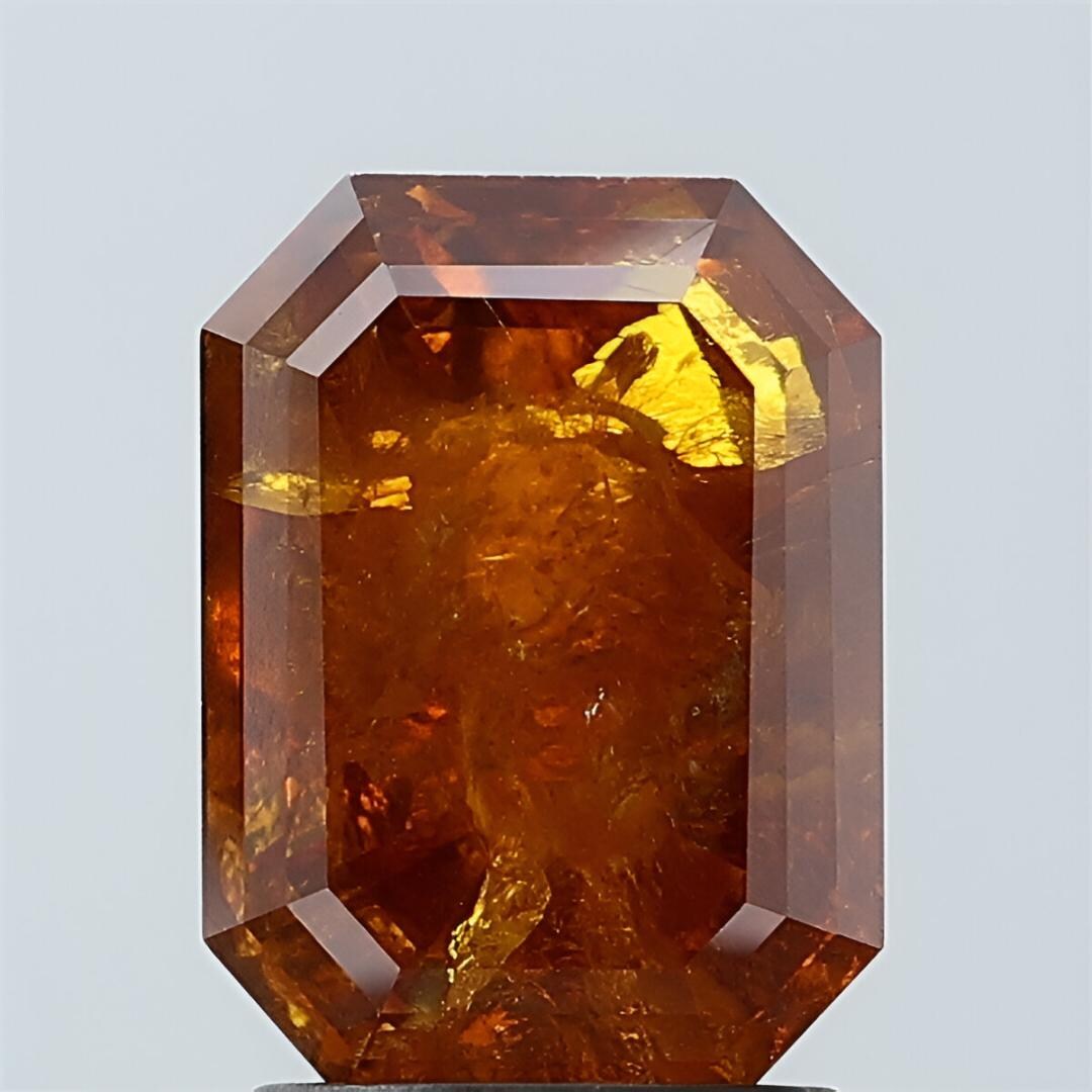 2.86ct Emerald Dark Orange Color Diamond 9.1x6.7mm Natural Polished ...