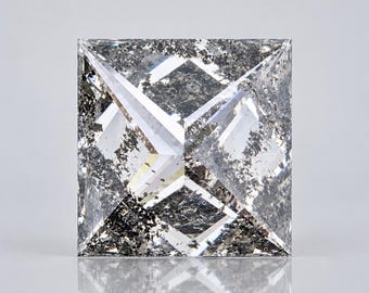 Diamante suelto Princess Salt and Pepper de 1,20 ct: Diamante natural de 5,6 mm