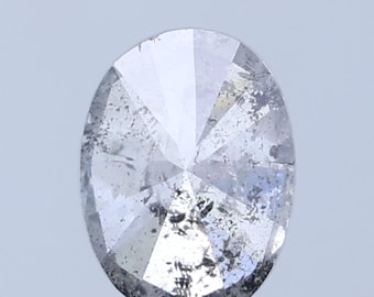 1,43 ct ovale zout-en-peperdiamant: natuurlijke losse steen (7,7 x 5,7 mm)