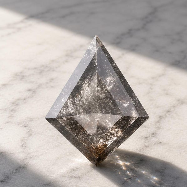 1.37Ct Kite Black Salt and Pepper Diamond Natural Loose Diamond (10.1x8.0mm)
