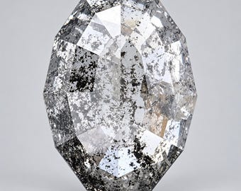 Diamante ovalado de 1,40 ct con patrón de sal y pimienta: piedra natural suelta (8,8 x 6,2 mm)