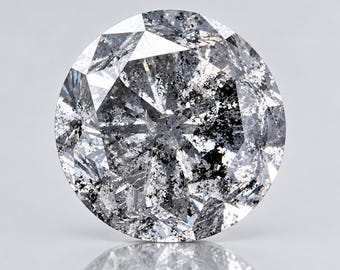 Diamante redondo de sal y pimienta de 1,75 ct, diamante natural suelto (7,1 mm)