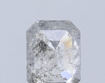 1,07 ct smaragdgroene zout-en-peperdiamant (6,7 x 5,1 mm) natuurlijke, gepolijste, losse diamant