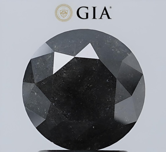 GIA鑑定済み 2.15カラット ラウンド ブラックダイヤモンド：直径7.5mm 