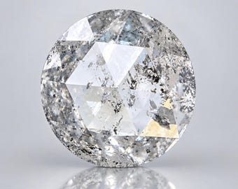 Diamante redondo talla rosa de 0,86 ct con patrón sal y pimienta, diamante natural suelto (6,5 mm)
