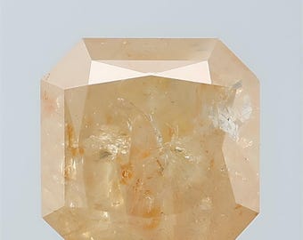 4.42Ct Peach Square radiant Cut Diamond: Natural Loose Gemstone