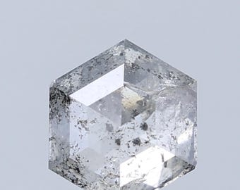 1,14 karaat zeshoekige zout-en-peperdiamant: natuurlijke losse steen (7,1 x 6,0 mm)