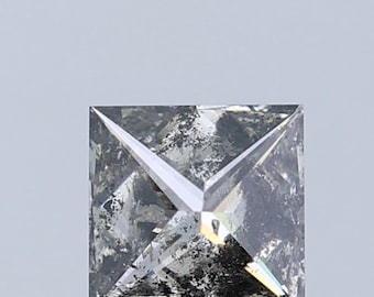 1,11 karaat Princess Salt and Pepper losse diamant: Natuurlijke diamant 5,7 x 5,6 mm