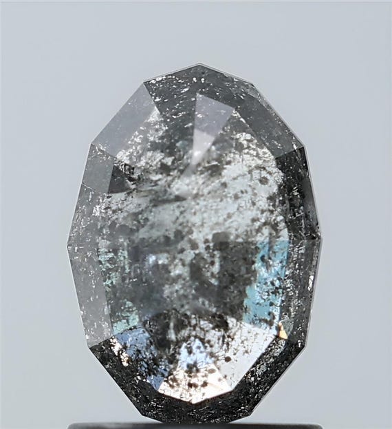 Oval Salt and Pepper Diamond: Natural Loose Stone