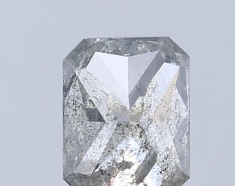 1,49 ct stralende zout-en-peper diamant (7,2 x 5,6 mm) natuurlijke, gepolijste, losse diamant