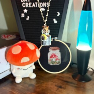 Fairy Dust Bottle Necklace with Moon Charm