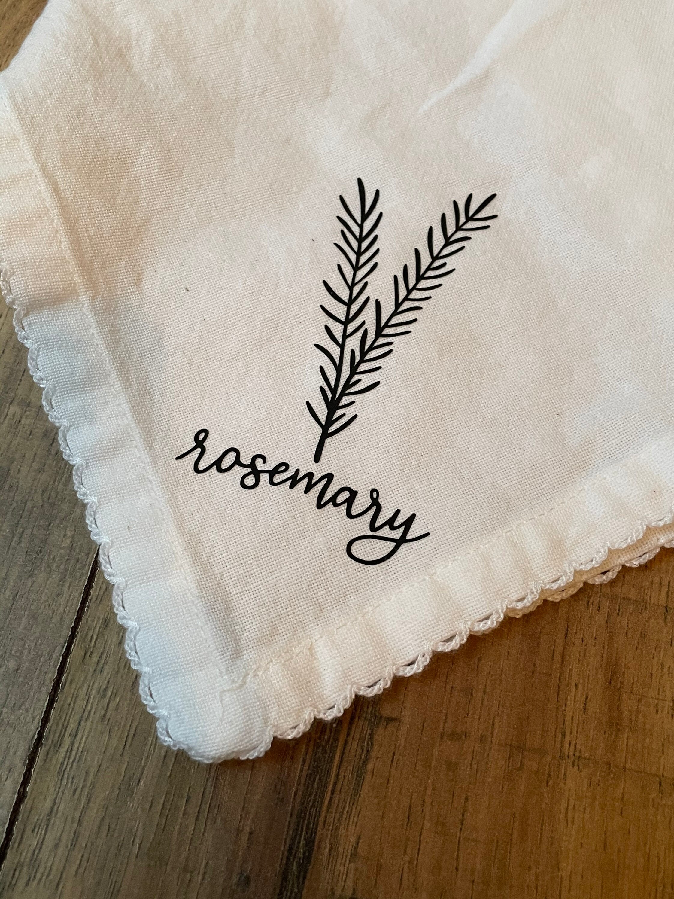 Set of four culinary herb cloth napkins herbal design Etsy