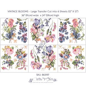 Hokus Pokus VINTAGE BLOOMS Transfer