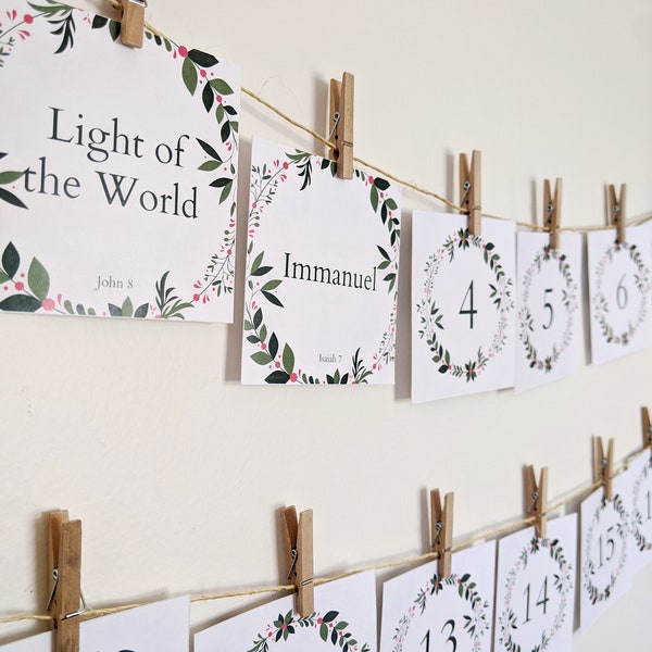 Names of Jesus Advent Ornament Cards with Family Discussion Guide | Digital Download