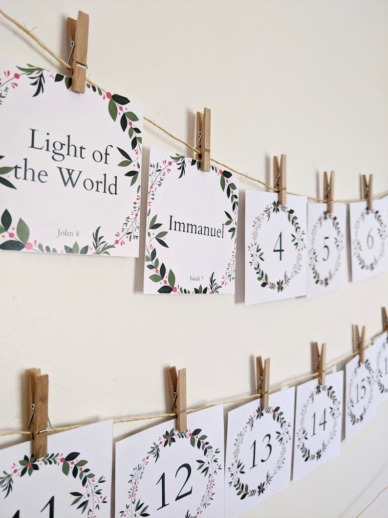 Names of Jesus Advent Ornament Cards with Family Discussion Guide 