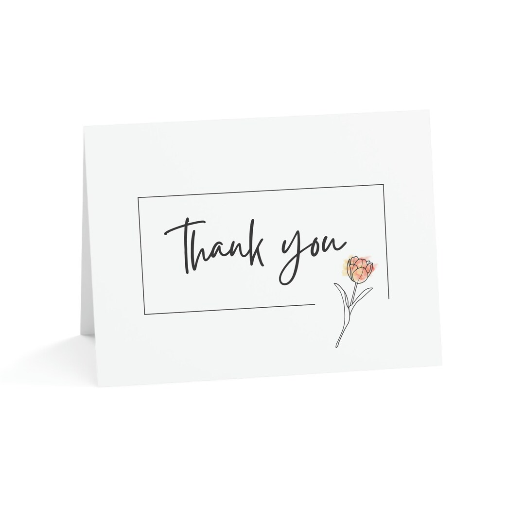 Blank Floral Thank You Cards 4x6 in Set of 10 or 30 Etsy