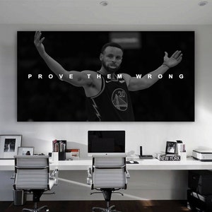 Steph Curry Wall Art Motivational Canvas Prove Them Wrong Quote For Office Decor Basketball Wall Art Hustle Poster Inspiring Saying Print