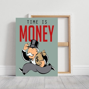 Time Is Money Wall Art Inspirational Quotes Canvas Workspace Wall Art Entrepreneur Poster Modern Millionaire Sign Money Art Prints