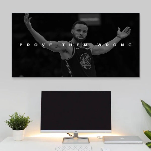 Stephen Curry Wall Art Motivational Canvas Prove Them Wrong Quote For Office Decor Basketball Wall Art Hustle Poster Inspiring Saying Print
