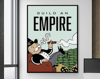 Build An Empire Poster Motivational Canvas For Office Decor Millionaire Wall Art Gifts For Entrepreneur Wall Art Entrepreneurship Sign