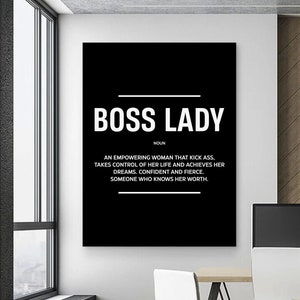 Boss Lady Poster Motivational Female Prints for Woman Office Wall Art ...