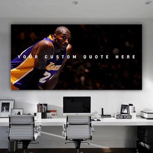 Custom Quotes Kobe Bryant Poster Basketball Wall Art Boys Dorm Room Decor Kobe Bryant Motivation Wall Art Landscape Canvas Success Saying