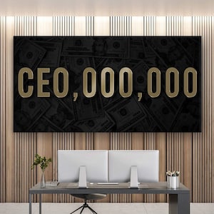 CEO Poster Inspirational Wall Art Above Desk Sign Millionaire Office Decor Motivational Quotes Entrepreneur Canvas Money Framed Prints