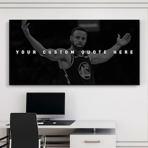 Custom Steph Curry Poster For Boys Room Decor Black And White Basketball Wall Art Landscape Canvas Office Decor Custom Quotes Frame Prints